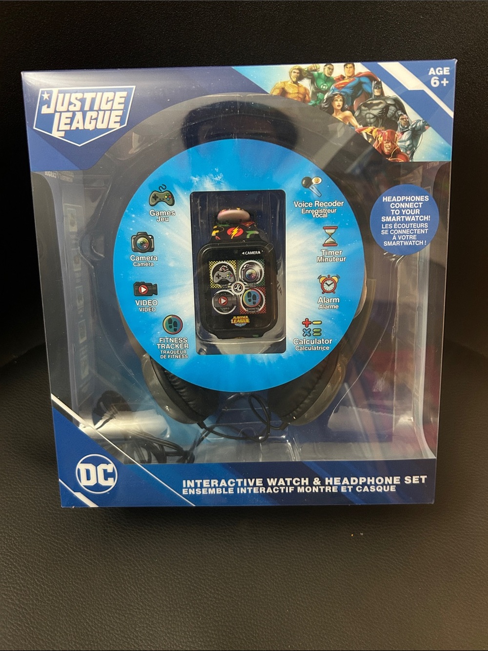 NWT 🆕 DC Justice League Interactive Watch & Headphones - Black and Blue